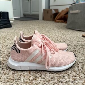 Adidas Light Pink Knit Shoes with White Accents